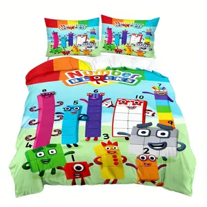 A 2- or 3-piece children’s duvet cover set featuring the ‘Numberblocks’ theme, with a lively and charming design, making it ideal for children’s introductory bedding; does not include a duvet insert