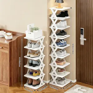 Vertical Slim Shoe Rack - X-Frame Space-Saving Shoe Organizer for Small Spaces, TikTok Viral Storage Shelf for Entryway, Closet & Dorm