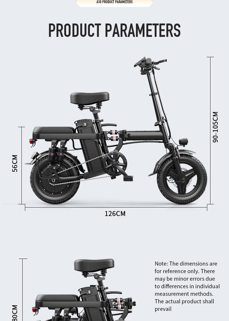 Black Technology Electric Folding Bicycle 500W Motor 48V 15Ah Battery 100Km Range Dual Disc Brakes 16 Layer Shock Absorption Ebike for Adults High Speed UL2849 Certified - Wheel Pedals SpringStatements