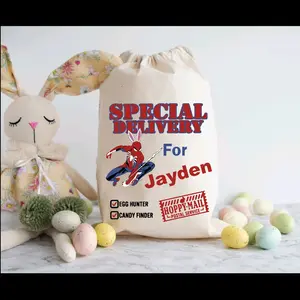 custom easter bag special delivery character bag size 15x 22 message me the name you would like on bag