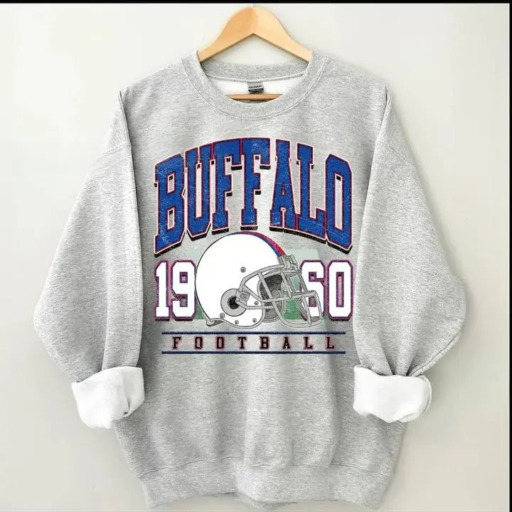 Buffalo Football Vintage Sweatshirt, Buffalo Bill Crewneck Sweatshirt, Buffalo New York, Buffalo Bill Fan Gift, Sunday Football, Gift For Fan, Trendy USA Cotton Fabric