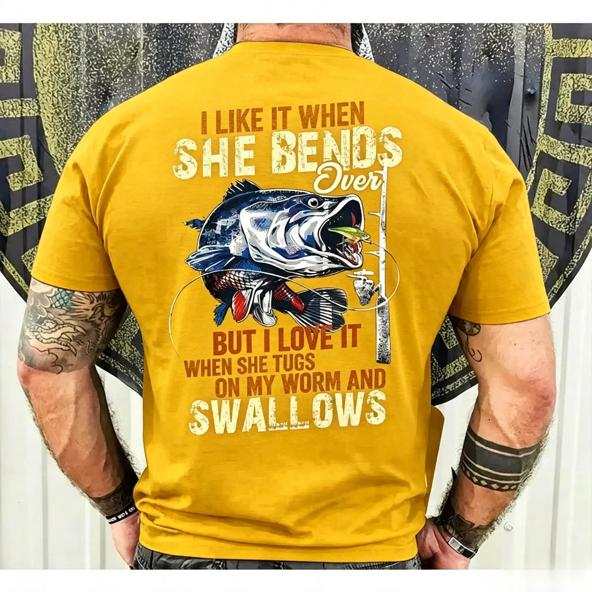 Mens Casual Streetwear Oversize Short-Sleeve T-Shirt - Fishing Themed Tee for Fishing Lovers, PLK0296, Menswear Apparel, Shortsleeve