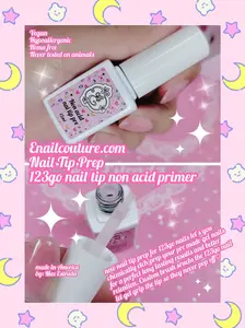 Nail Tip Prep 123go nail tip primer Gel tip nail Prep Acid-Free Tip Primer - Non-Acidic Gel Nail Primer for Gel Extensions 12 ml