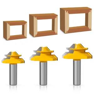 Lock Miter Router Bit,45 Degree Lock Miter Router bit 1/2 Shank,Box Joint Router Bit,3PCS, 31/64",37/64",3/4", Cutting Height Joint Router Bits,Creating Lock Miter Joint,DoorWindow and Cabinet Making