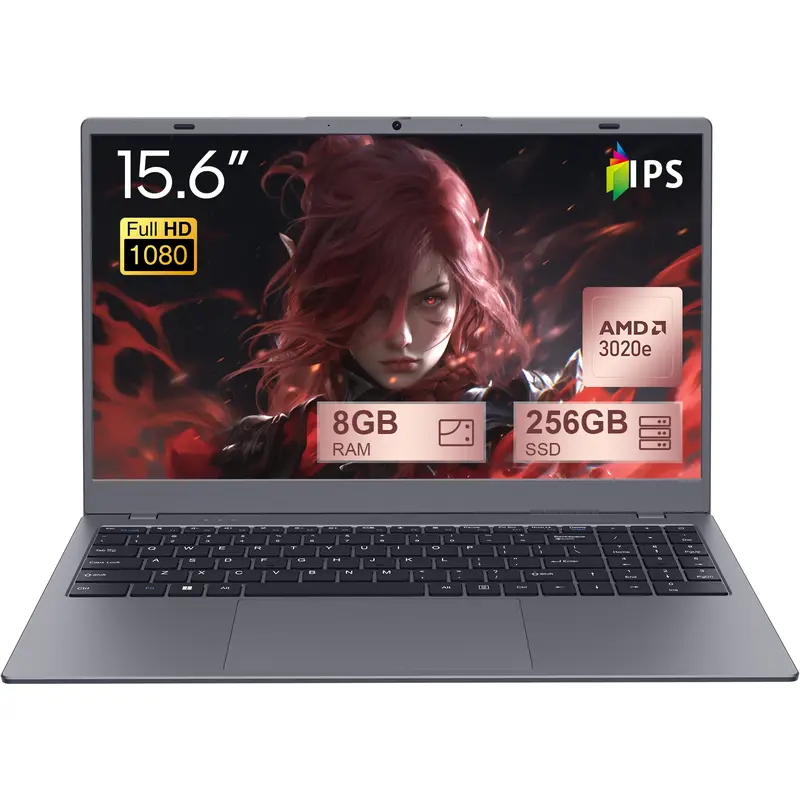 Gray Laptop Computer with Numeric Keypad AMD 3020E 8GB DDR4 256GB SSD 5000mAh All-Day Battery Type-C Wi-Fi 5 For Online Classes & Productivity The Work From Home Essential