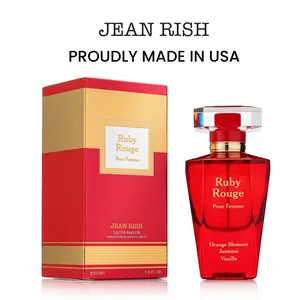 Ruby Rouge, Jean Rish, Women Perfume, Eau De Parfum (3.4 Fl Oz / 100ml) with Orange Blossom, Jasmine, Vanilla - Long Lasting and Luxury Fragrance