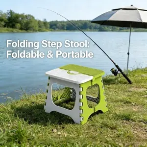 2026 New Foldable Step Stool, Multifunctional Thick Plastic Portable Ladder, Indoor Non-Slip Weight Bearing Small Bench, Space Saving Home Kitchen Balcony Bedroom Helper, Folding Step Stool