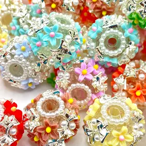 5pcs Tiny Flowers Shine Here Fancy Beads - Flower Shape Beading & Craft DIY Supplies Jewelry Making