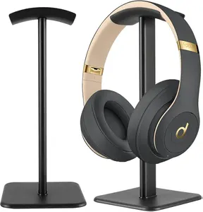 Headset Stand - Headphone Holder for Desk with Aluminum Hanger Compatible with Xbox One PS5 PS4 PC Game and Black Compact Durable Wired Wireless
