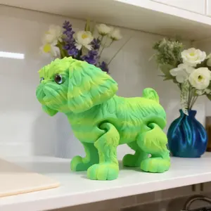 3D Printed Long-Eared Dog Statue with Realistic Eyes, Jointed Moving Parts, Two Sizes, Cute Collectible Figurines, Cute Cartoon Figurine, Christmas Gift, Birthday Present, Home Decor, Decorative Sculptures