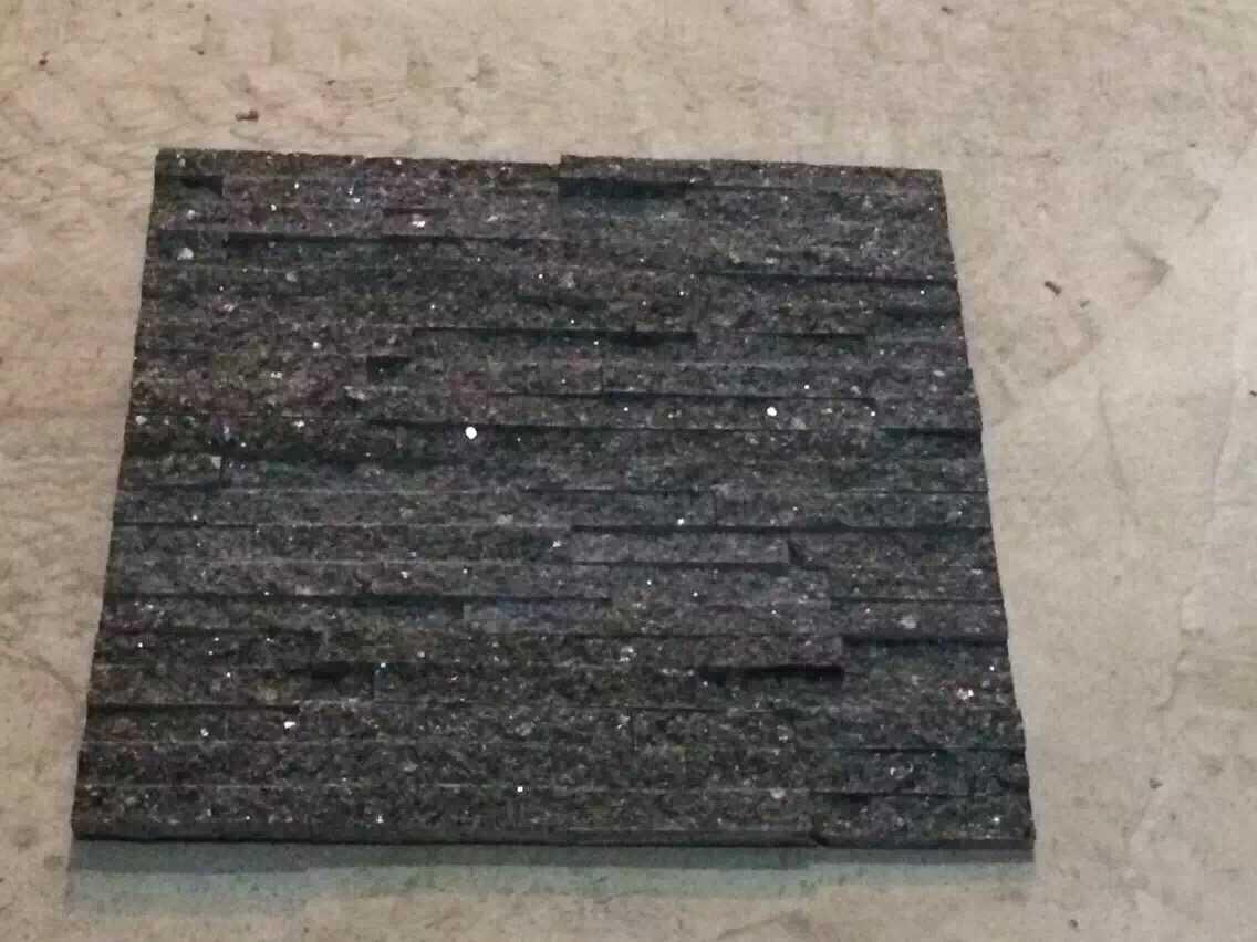 Affordable sale of natural slate stone slabs—black stacked stone decorative wall panels