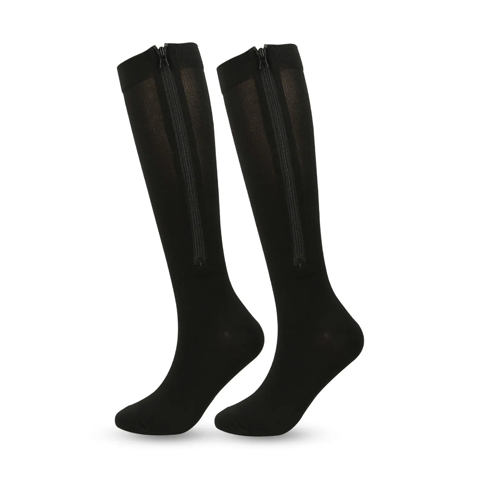 Performance Multi-Sport High-Calf Compression Socks with Zippers - Elastic Pressure Socks for Outdoor Running, Fitness Activities, Performance Sports Socks, Multi-Sport Sports Socks