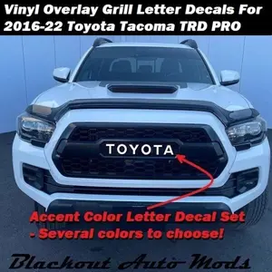 WHITE Grill Letter Set for Toyota Tacoma TRD PRO 2016+ Precut Vinyl Decals