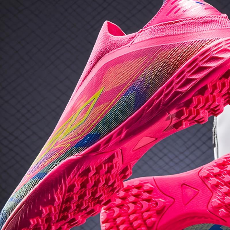 LISM Men's Training Cleats - AG/TF Studs with Non-Slip TPU Sole, Lightweight PU Upper, Neon Pink/Blue/Green/Orange/Black/White/, All-Terrain Grip for Soccer, Indoor/ Matches & Training - Cushioned Comfort, All-Weather Performance - Ideal for Professional