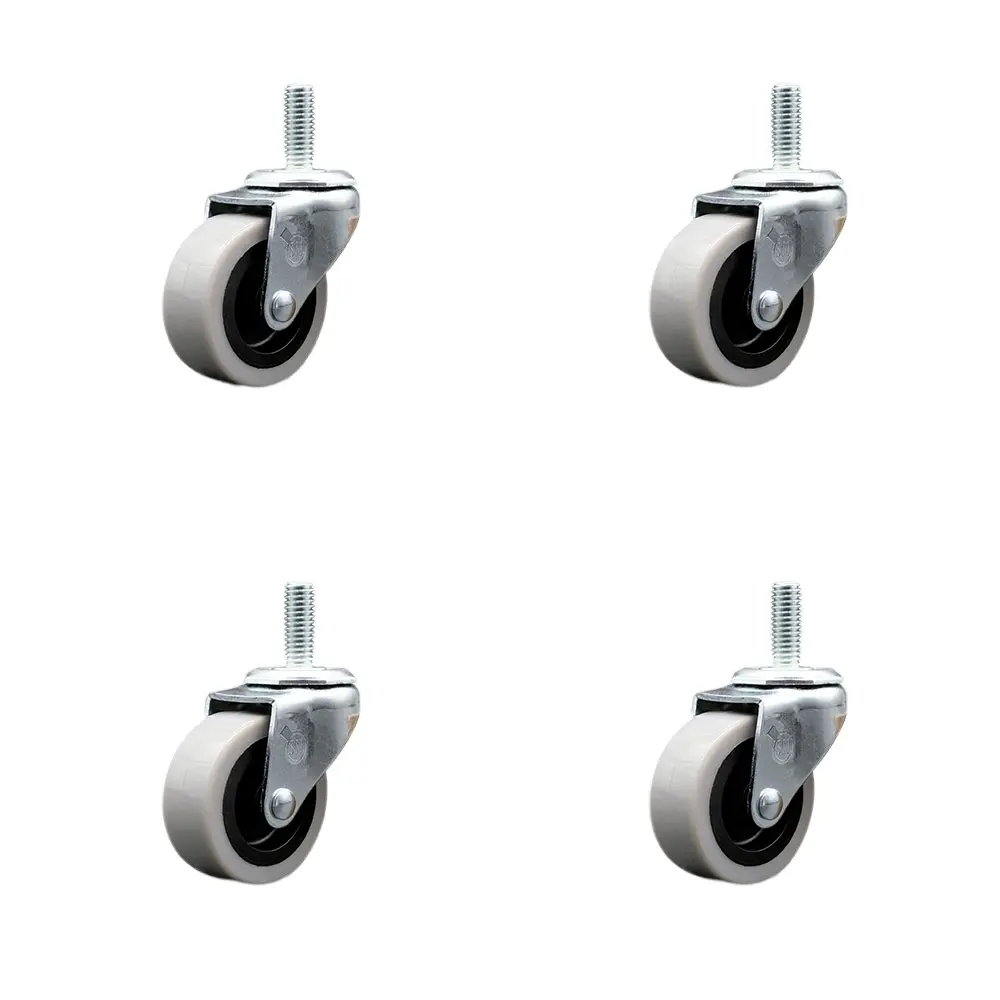 Service Caster SCC-TS05S210-TPUS-5161810-4 2 in. Swivel Polyurethane Caster Wheels & 0.31 in. 18 TPI x 1 in. Threaded Stem Casters - Set of 4