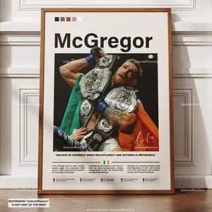 Conor McGregor Poster, McGregor Print Wall Art, Framed Notorius Decor, UFC Legend Poster, UFC Print Gift Idea, McGregor UFC Fan Gift, Sports