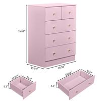 Pink-5 Drawers