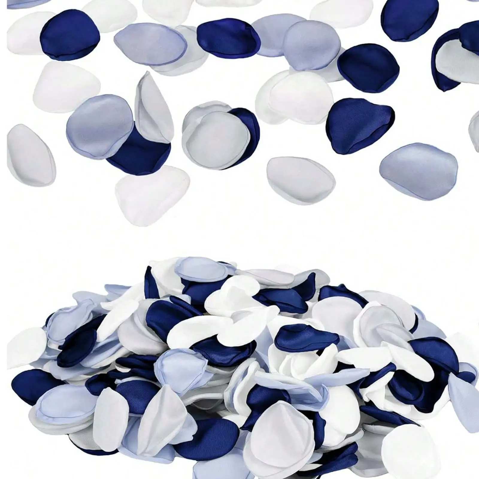 200pcs Deep Blue Silk Rose Petals, Versatile Usage, Artificial Flower Decorations, Decorative Artificial Flowers, Wedding Flower Girl Basket Decor, Aisle Scatter, Dinner Table Decoration, Party & Romantic Night