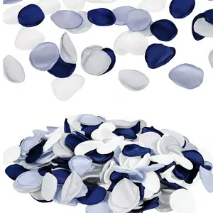 200pcs Deep Blue Silk Rose Petals, Versatile Usage, Wedding Flower Girl Basket Decor, Aisle Scatter, Dinner Table Decoration, Party & Romantic Night