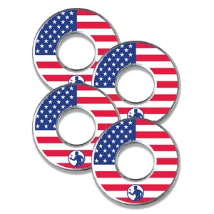 Washer Toss Game Set of 4 | American Flag | 2.5” Metal Throwing Washers | Tailgate and Backyard Game