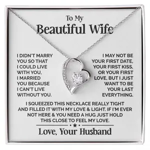 To My Beautiful Wife Heart Necklace Gift To My Wife Necklace From Husband With Heartfelt Message, To My Soulmate Necklace For Women, Necklace For Wife From Husband, Soulmate Gifts For Her, Birthday Gifts For Wife, Wife Birthday Gift Ideas