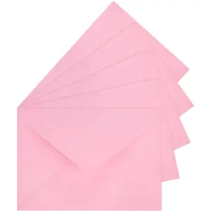 50 Pack A7 Pink Self Seal Greeting Card Envelopes, 5.24 x 7.24 in for Birthday Graduation Baby Shower Wedding Invitation Cards