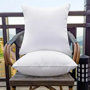 20 x 20 Outdoor Pillow Inserts Set of 2  Square Support White Decorative Throw Pillow Inserts for Couch Sofa Beds Large Patio Furniture Cushions