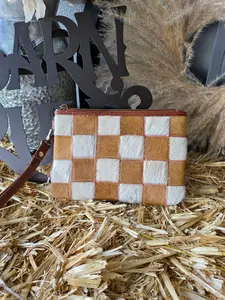 Checkered Wristlet Pouch