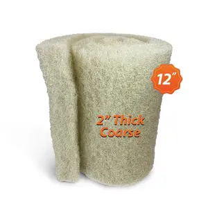 Cream COARSE Pond Filter Pad - 2" Thick Bulk Roll Filter Media for Water Gardens - Made in USA