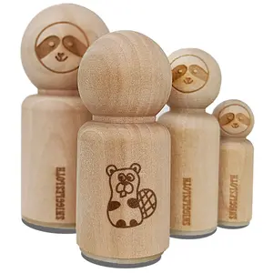 Silly Beaver Doodle Rubber Stamp for Stamping Crafting Planners