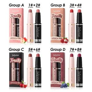 Lipstick Set, Two-Piece Makeup Kit, Daily Use Essentials, Enhances Skin Tone, Moisturizing & Matte Finish,Ensures your lips stay hydrated throughout the day for a comfortable wear，Perfect Gift Idea