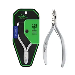 Nghia Cuticle Nipper D-09 JAW 14 Stainless Steel Durable Sharp Ergonomic Design Grey Plated Ideal for Salons Home Use