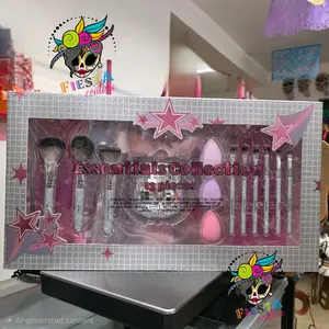 Fiesta Couture Disco Ball Essential Collection 13 Piece Makeup Tool Gift Set with Sparkling Handles and Soft Bristles