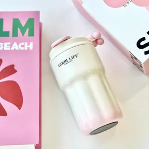 【Peachy】GOOM 18oz Spill Proof Stainless Tumbler with Lid and Straw Leakproof Bottle Drinkware, Stylish Container