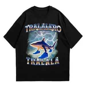 Trallalero trallallà Funny Shark Meme T-shirt, Bootleg Rap Tee, Shark With Shoes Meme Shirts