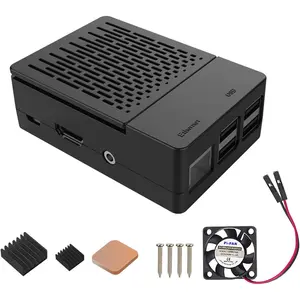 Raspberry Pi 3 B+ Case, Iuniker Raspberry Pi Fan ABS Case with Cooling Fan, Raspberry Pi Heatsink, Simple Removable Top Cover for Pi 3 B+, Pi 3 Model B, Pi 2 Model B (Black for 3B+/3B) iUniker