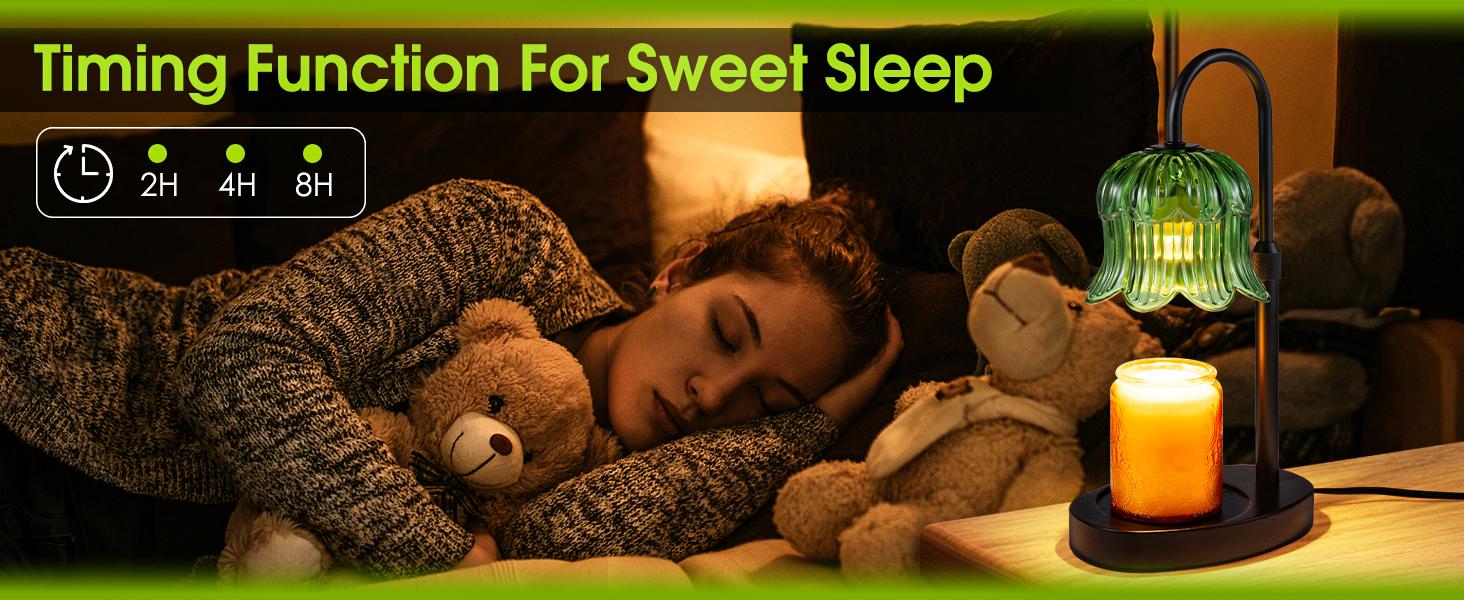 Automatic Timer Essential Oil Candle Lamp with Adjustable Height & Brightness Flameless Aroma Diffuser for Wax Melting Essential Oil Lamps Modern Home Decor Ideal for Living Rooms and Bedrooms Creates a Warm Atmosphere Year Round Flower Design