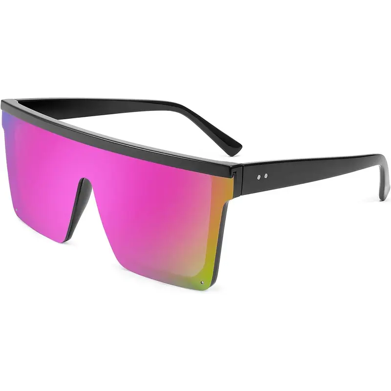 FEISEDY Unisex Oversized Flat Top Square Framed Sunglasses - Composite Frame, 99% UVA/UVB Blocking, Anti-Scratch, Designer-Inspired, 80s Rock Vibe, Driving, Trendy Gifts, B2470, Fashionable, Men's Accessories, for Women