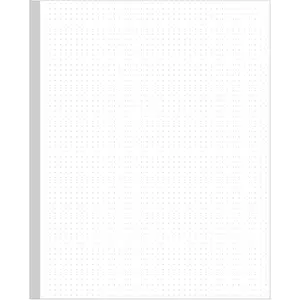 Unpunched Dotted Loose-Leaf Paper, 100gsm White 8.5'' x 11'' Letter Size Paper, 100 Sheets 200 Pages for Binder Notebooks