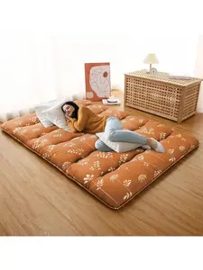 Apanese Futon Mattress Full Size Floral Pattern for Floor Tatami Mat Sleeping Pad for Camping Travel Father's Day Gifts Leaf Topper