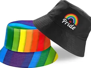 Pride Bucket Hat Rainbow LGBT Bucket Hat for Men Women Reversible Packable Gay Pride Hat for Pride Month