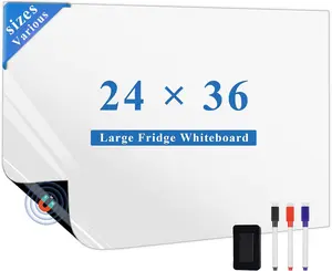 Fridge White Board Paper, 24" x 36" Large Dry Erase Board Sheet for Organizer and Planner, Kitchen Refrigerator Whiteboard for Family to-do List, Includes Markers and Eraser