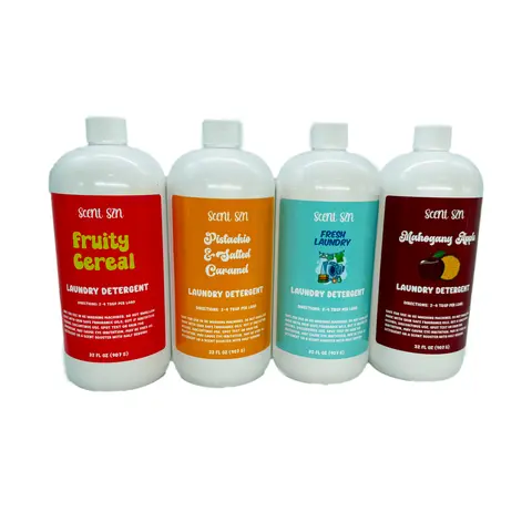 SCENT SZN Harsh-Free Plant-Based Liquid Detergent - Household Fresh Laundry Cleaner with Multiple Scents Including Pink Sugar, Fruity Cereal, Salted Caramel, Blueberry Waffle, Long-Lasting Freshness for Home Use