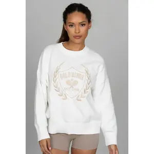 Ivory Oversized Crest Sweater
