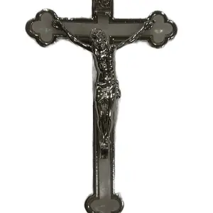 Big Hand Cross - Silver Plated Crucifix with Detailed Jesus Figure for Wall Decoration