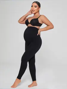 Maternity Solid High Waist Leggings, Comfortable Stretchy Belly Band Maternity Leggings, Pregnancy Support Pants, Pregnancy Clothes, Prenatal Maternity Clothing, Maternity Clothing & Accessories