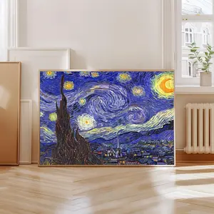Impressionist painting style, natural forest wall decorations, night sky posters, starry night decorations, exquisite art, cool wall art printed posters