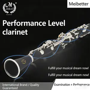 MBAT Bb Clarinet (Black Silver Keys), 17 Keys 6 Key Rings, Ebonite Body Cloth Case Included, Standard Accessories, Clear Tone Stable Pitch, Ideal for Student Practice Band Performance & Music Education
