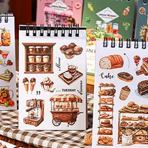 Baking & Coffee Theme Sticker Book, 18 Sheets Creative Baking Coffee Sticker Book, Sticker Book for DIY Scrapbooking, Journaling, Gift Wrapping, Art Stickers