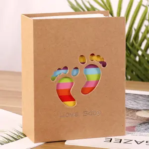 Photo Album Keepsake for Boys and Girls Footprint Decorative Picture Album for Storing Memories for Newborns and Toddlers Lightweight and Adorable Design,The Size of The Photo That Can be Stored is 4'x6 '(10cmx15cm) 100 Photos,Gifts for Family and Friends